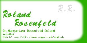 roland rosenfeld business card